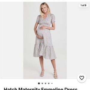 Hatch Gray Ruffled Wrap Midi Dress